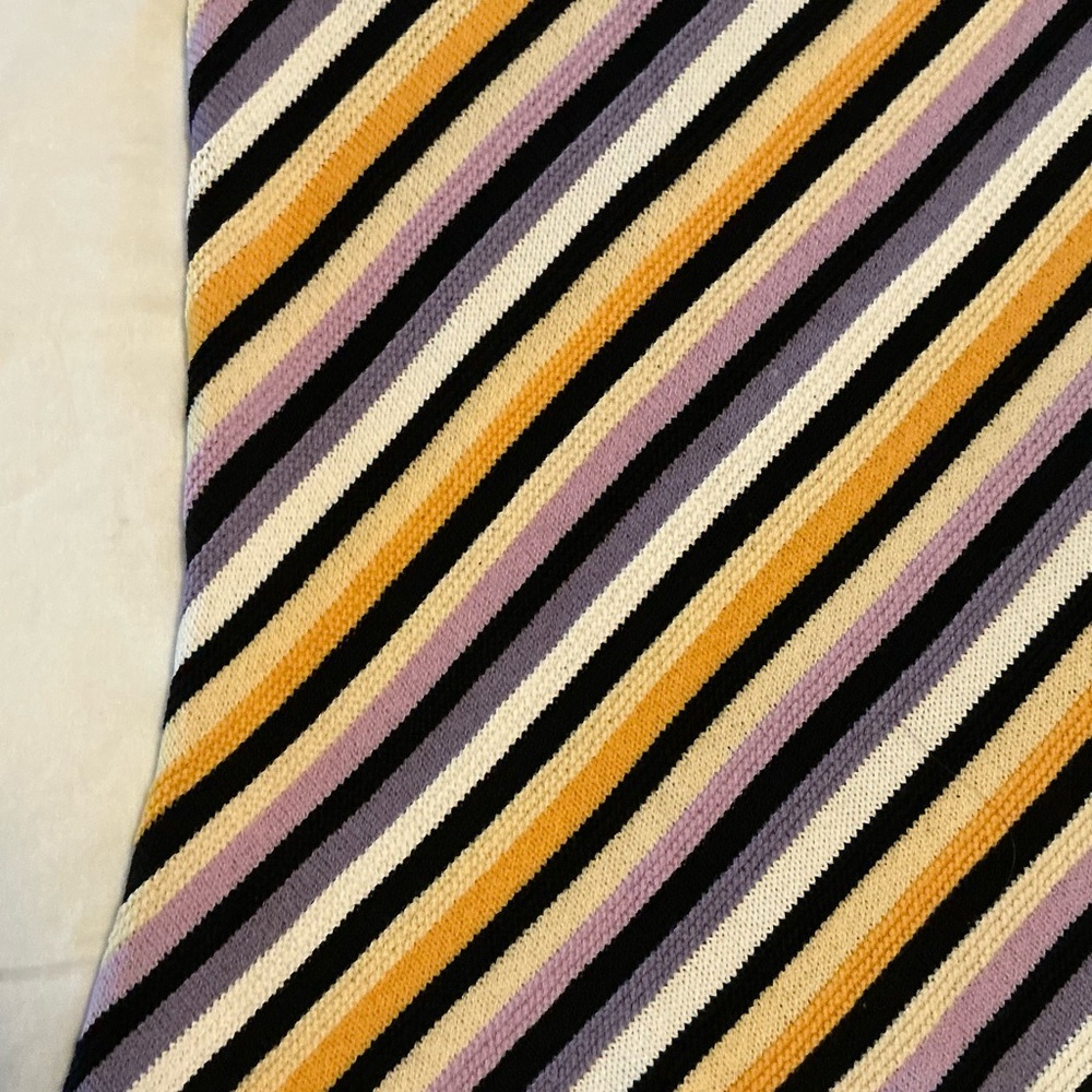 St. John Diagonal Striped V-Neck Tank in Yellow, Lavender and Black - Picture 8 of 10
